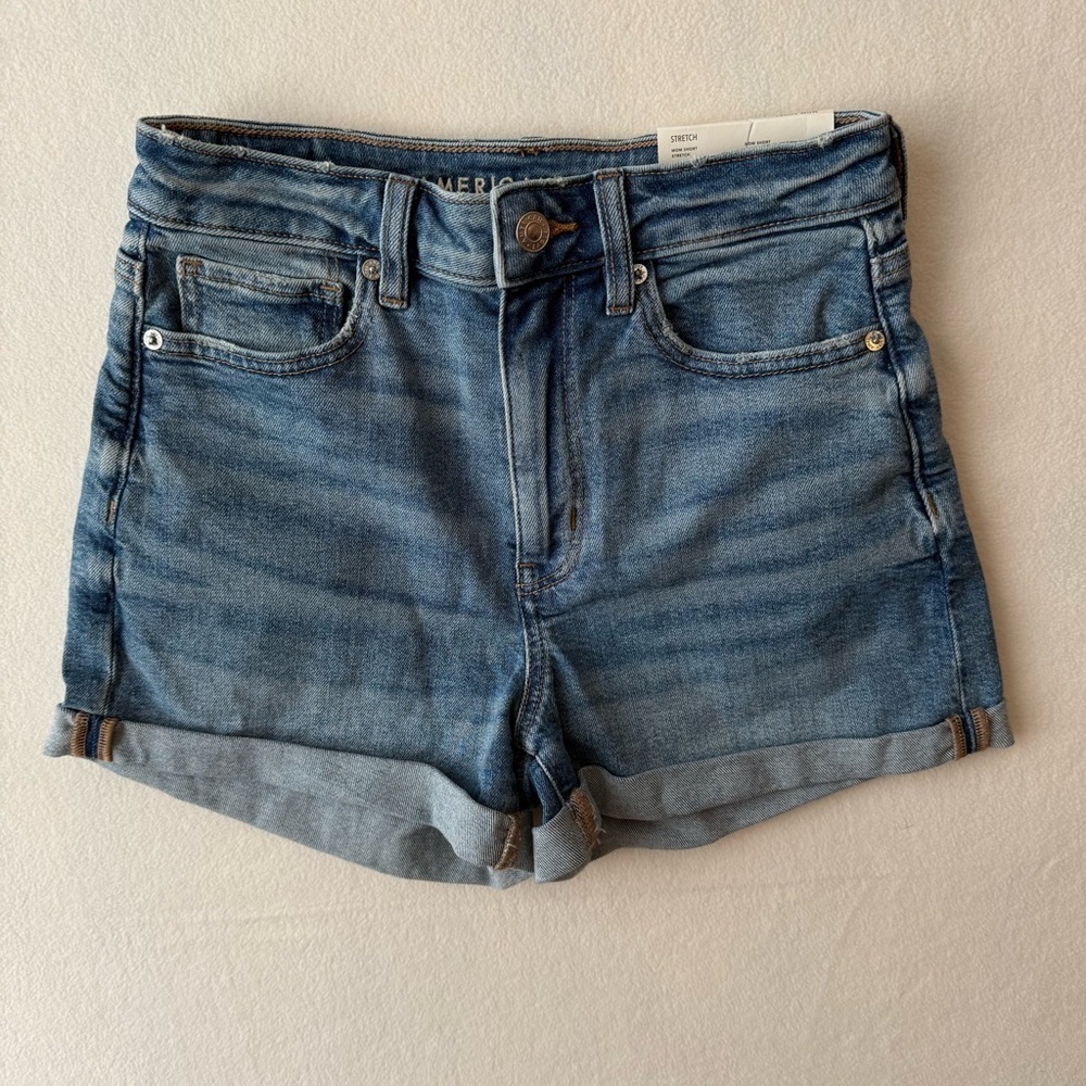 American Eagle Hi Rise Mom Denim Shorts